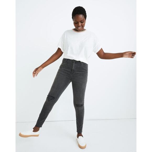 NWT Madewell Curvy High-Rise Skinny Jeans in Black Sea Size 37 - Picture 1 of 7